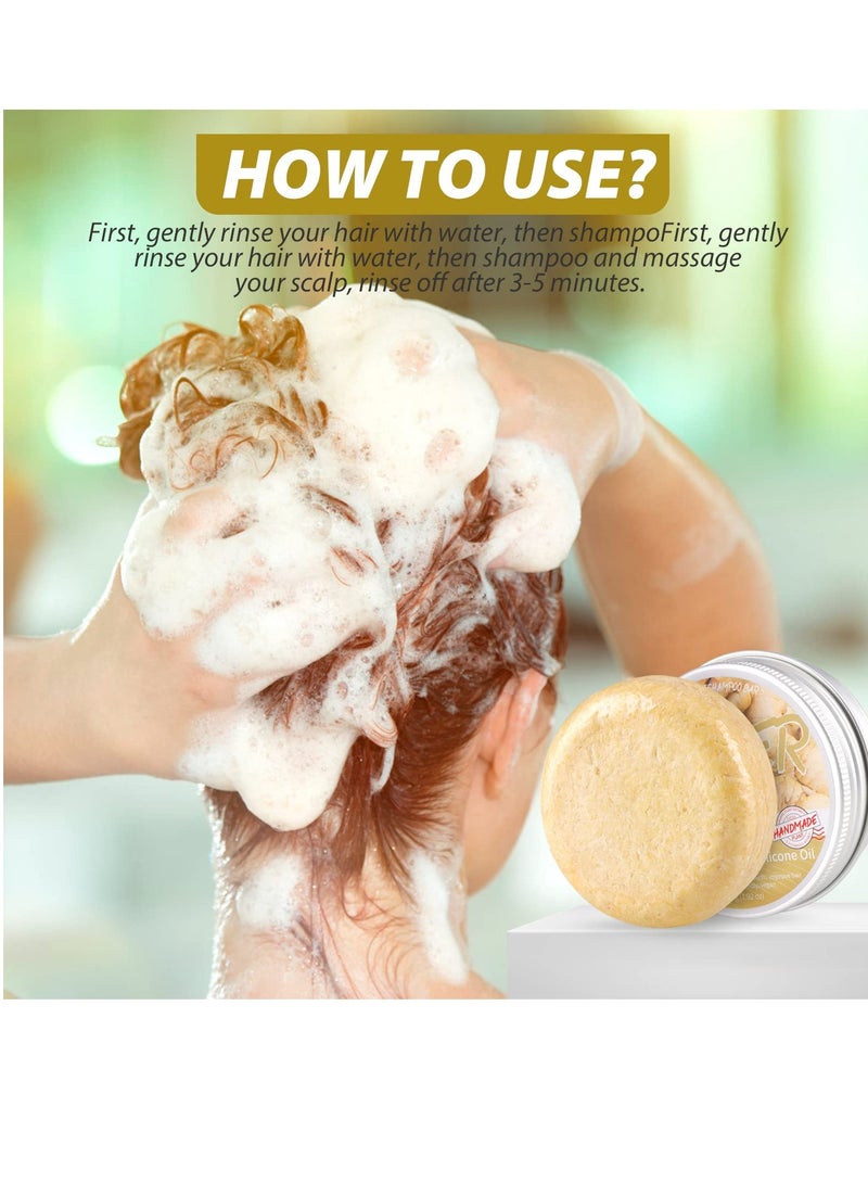 Excefore Ginger Hair Regrowth Shampoo Bar, 2 Pcs Natural Ginger Shampoo Bar, Anti Dandruff, Hair Loss Treatment, Promotes Hair Growth for All Hair Types - Image 2