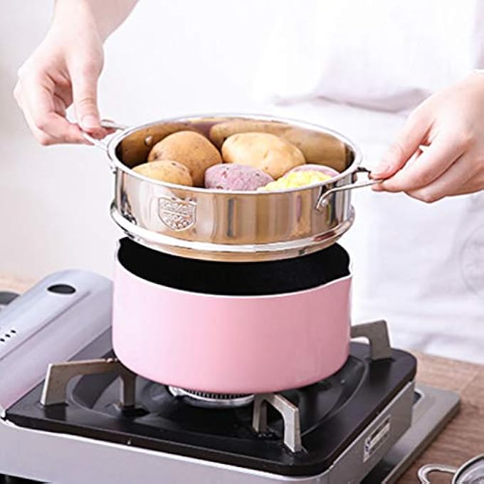 وعاء بخاري، وعاء بخاري بمقبض مزدوج، مقاس 20 سم، ملحق بخاري للمطاعم - Image 3