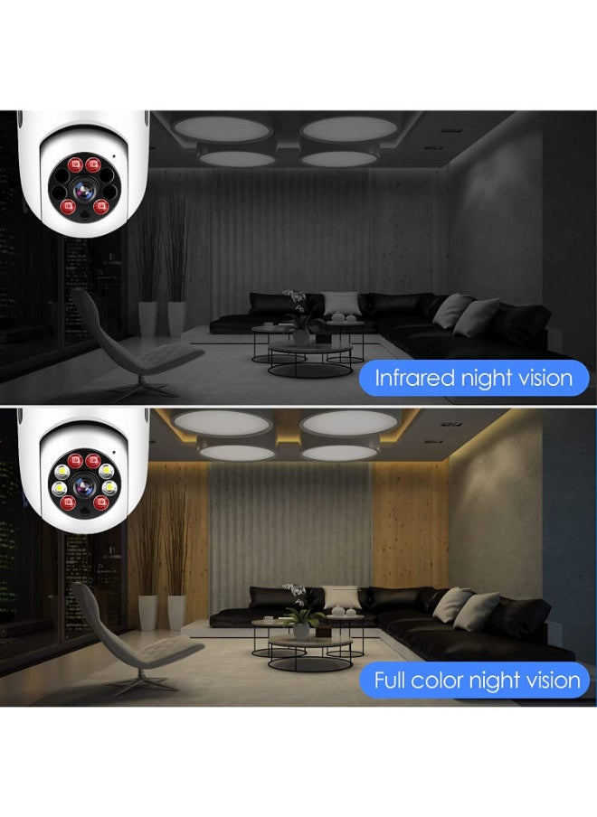 SHOPI - 1080P Wireless Bulb Home Security Camera, PTZ WiFi 360 Degree Panoramic IP Camera,Surveillance CCTV Cameras with Night Vision Human Motion Detection and Alarm - Image 1
