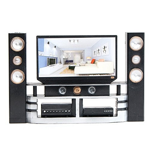 E-TING ETING Miniature Dollhouse Furniture Accessories Playset for 11512 inches Dolls HiFi TV Cabinet Set - Image 1