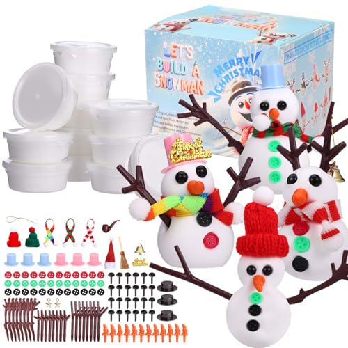 Naler 12 Pack Build A Snowman Kit DIY Snowman Kit for Holiday Gift Christmas Crafts for Kids Stocking Stuffers Party Favor - Image 1