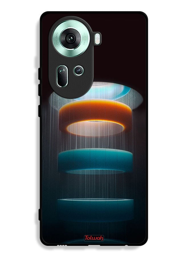 Tolwak Oppo Reno11 5G Protective Case Cover Rings Art Pattern - Image 1