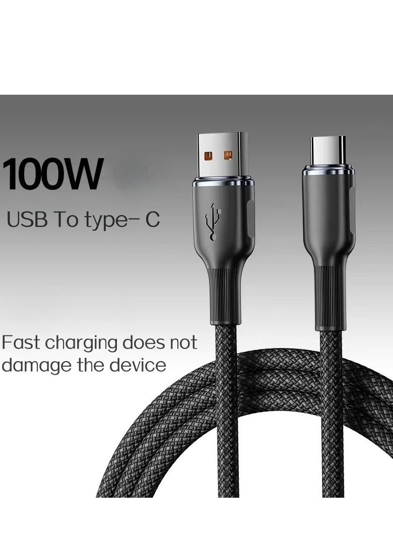 USB نوع C إلى نوع C كابل الشحن السريع الفائق 1.2M لآيفون 16/15 ، آي باد ، ماك بوك ، سامسونج (أسود) - Image 1