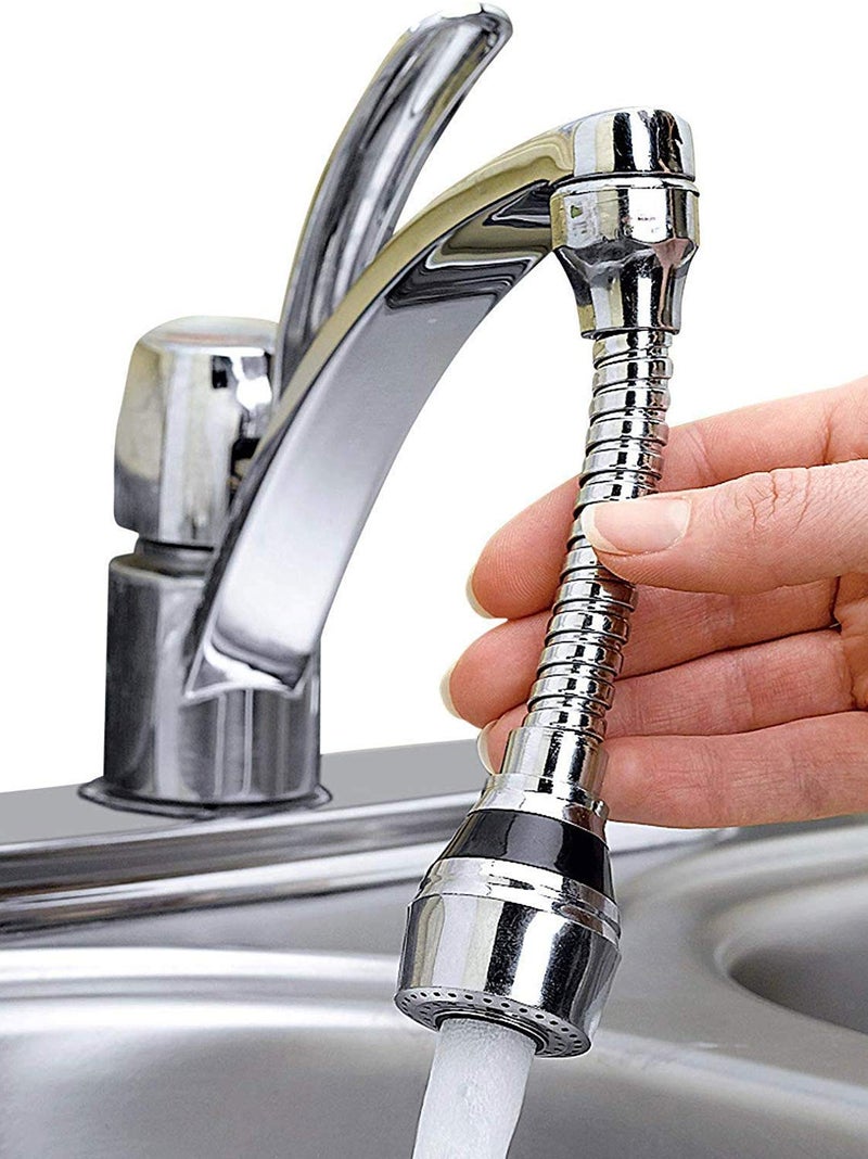 IVAR Flex 360 Degree Flexible 6 Inch Extension Stainless Steel Jet StreamWater Saving Faucet Plastic - Image 1