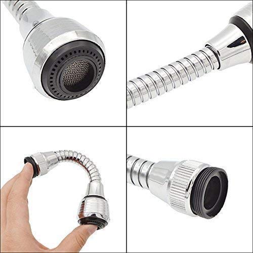 IVAR Flex 360 Degree Flexible 6 Inch Extension Stainless Steel Jet StreamWater Saving Faucet Plastic - Image 4