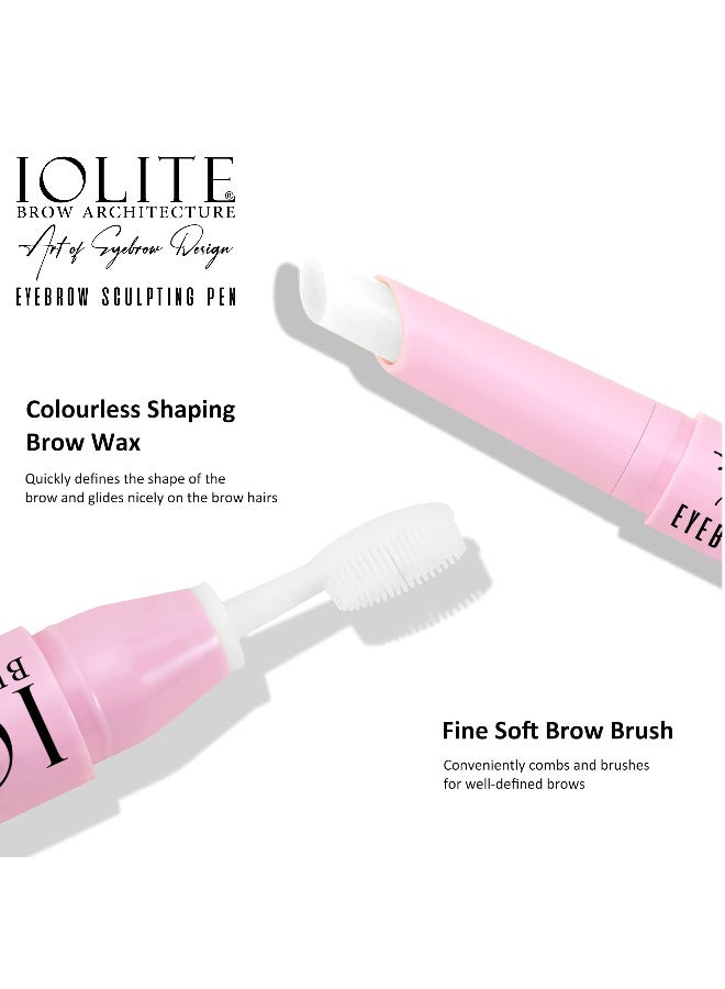 IOLITE Brow Wax Sculpt and Set Dual Ended Clear Brow Styling Wax with Brush for Firm Flexible Hold Shaped and Defined Brows All Day Brow Lamination - Image 2