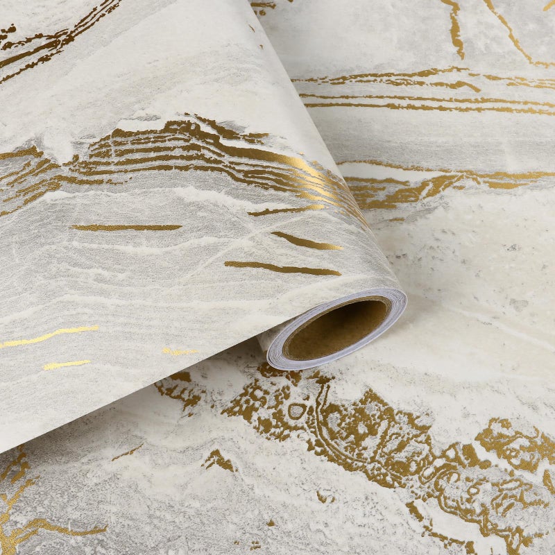 VaryFloral 236x118 Beige Gold Marble Contact Paper for Countertops Waterproof Matte Marble Wallpaper Peel and Stick Countertops for Kitchen Bathroom Wall Prepasted Thick Marble Vinyl Wrap