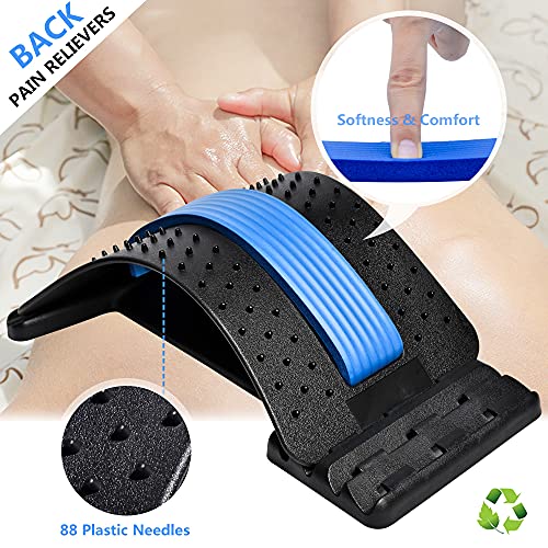 JUMPOW Back Stretcher for Lower Back Pain Relief, 4 Level Adjustable Lumbar Back Cracker Board, for Scoliosis, Spine Decompression, Sciatica - Image 4