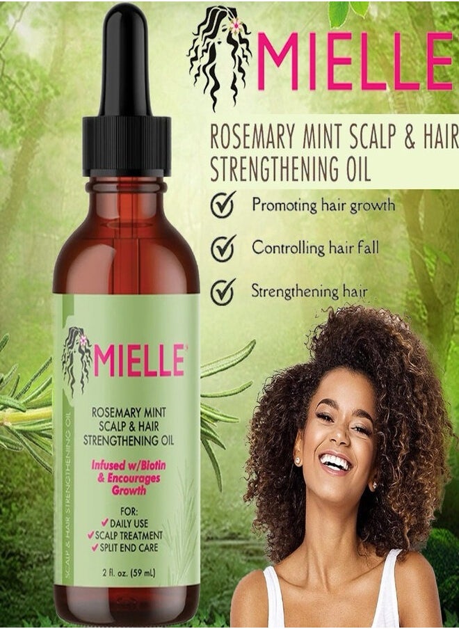Miele - MIELLE  Rosemary Mint Scalp & Hair Strengthening Oil Infused WITH/Biotin & Encourages Growth 59ml - Image 1