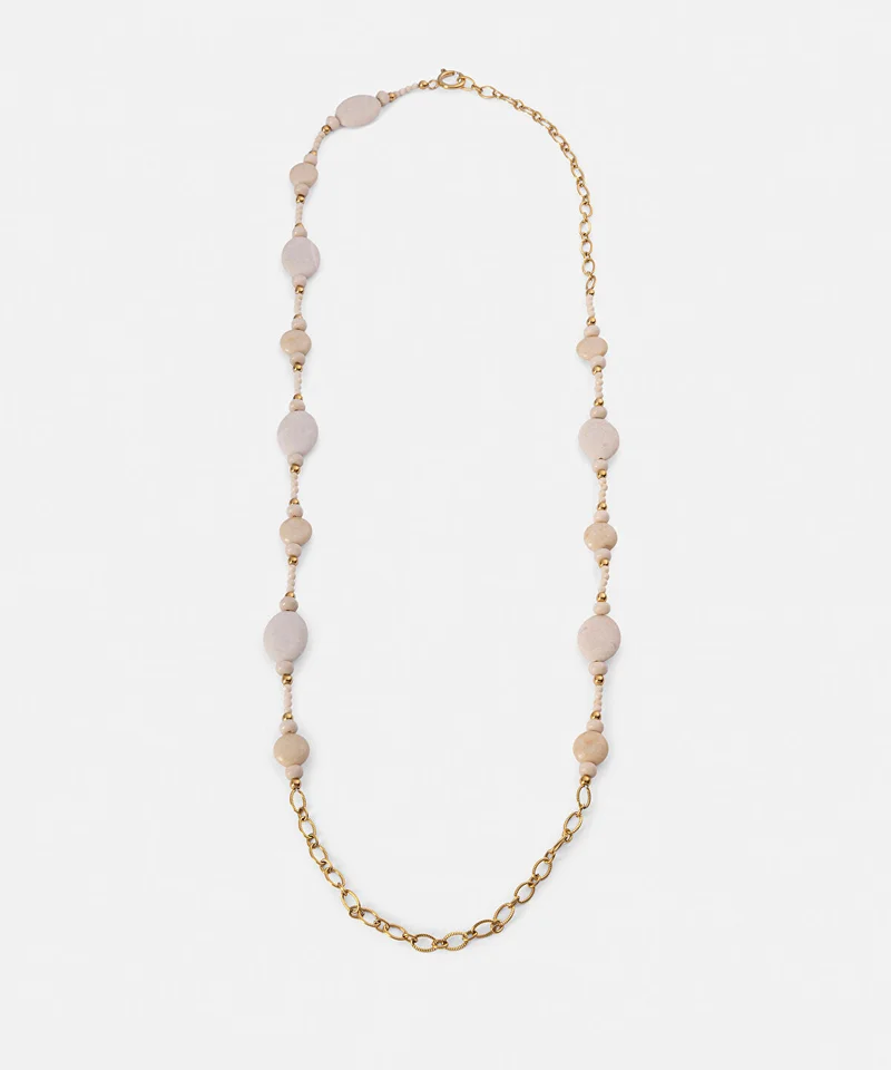 ابيكول Mixed-Bead Stainless Steel Necklace