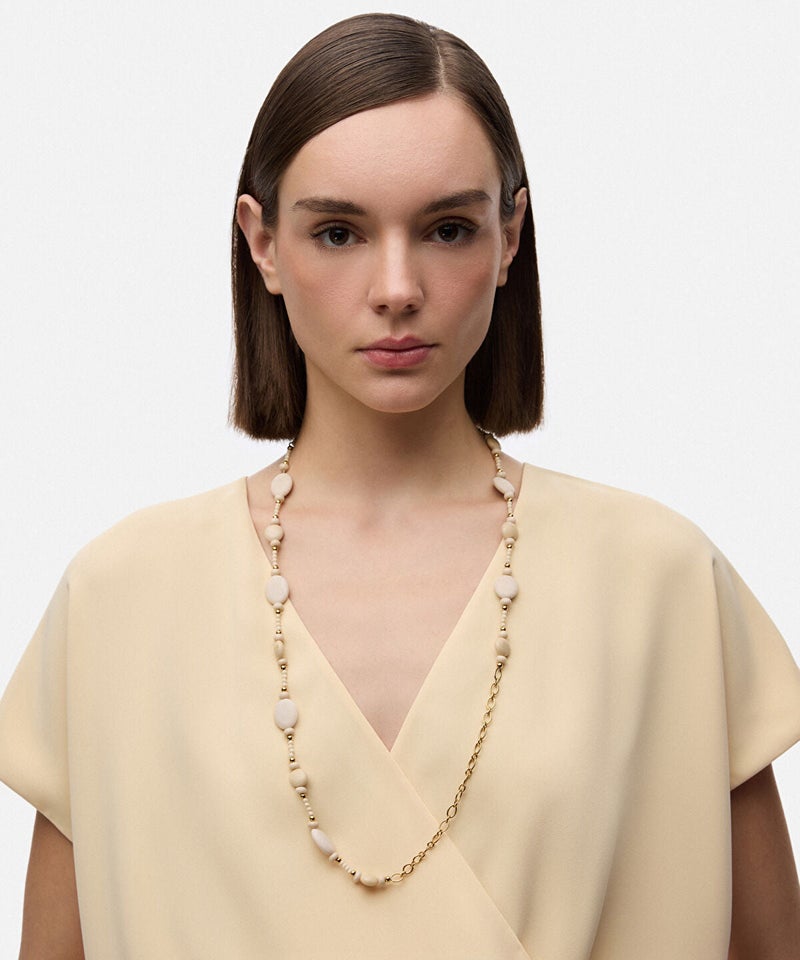 Ipekyol Mixed-Bead Stainless Steel Necklace - Image 2