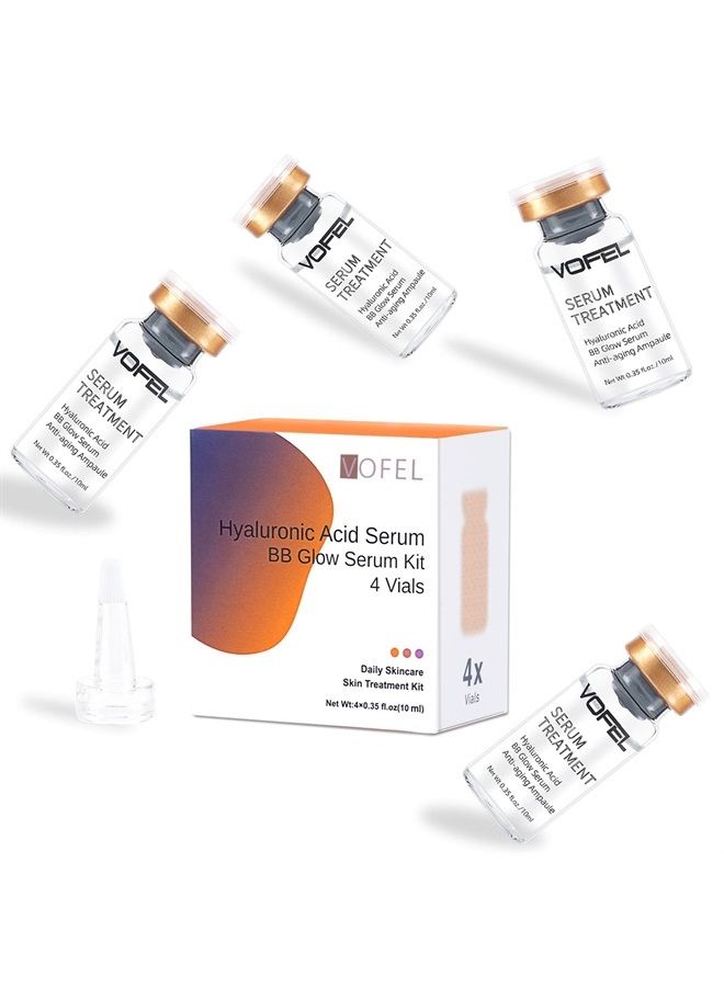Hyaluronic Acid Serum for Microneedling Dermapen Serum Ampoules for Face BB Glow Starter Kit 0.35 oz 4 Vials