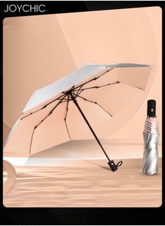Joychic Double Coated Titanium Silver Anti-UV Protection Sun Blocking Travel Umbrella Silver/Orange  - Image 1