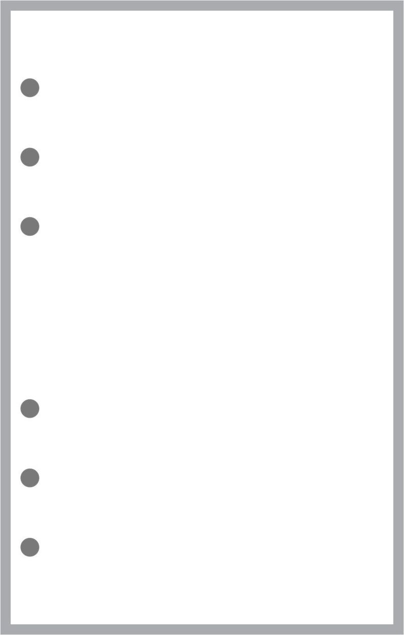Compact Size Blank Pages Planner Insert, Sized and Punched for Franklin Covey Compact and Other Notebooks (4.25" x 6.75")