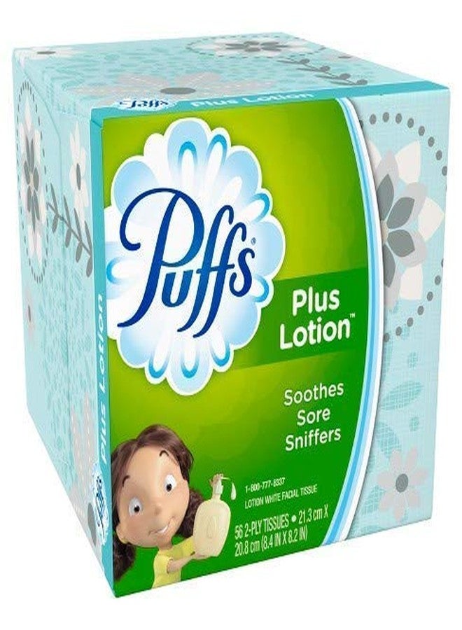 Puffs Plus Lotion Facial Tissues, Cube, 6 Boxes (56 Count Each) - Image 2