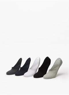 Men's Solid No Show Socks - Set of 5