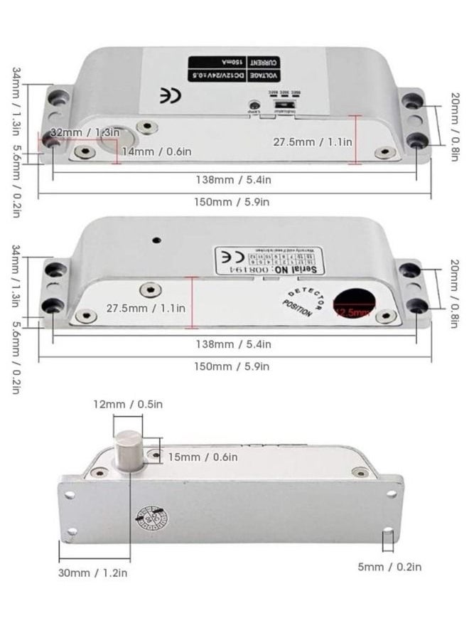 Bluefield Electric Drop Bolt Lock DC 12V with Time Delay  - Image 3