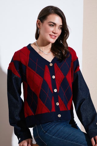 Navy Blue - Red