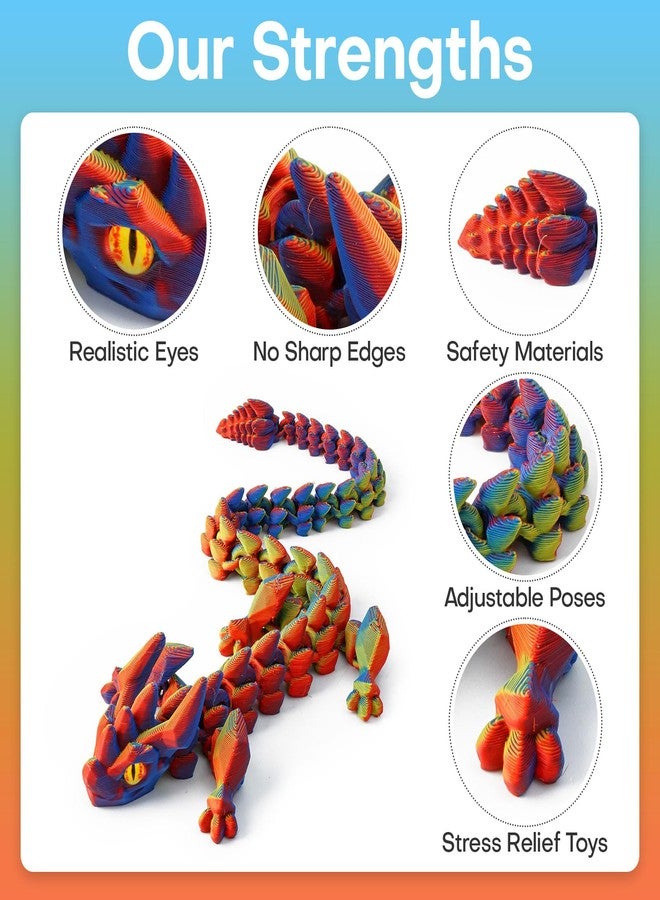 SYEFKJSA 3D Printed Dragon Eggs with Dragon Inside - 12Inch,Articulated Fidget 3D Printed Animals, Interesting Decorative Gift, Easter Basket Essentials Stuffers (Random Neon City) - Image 3