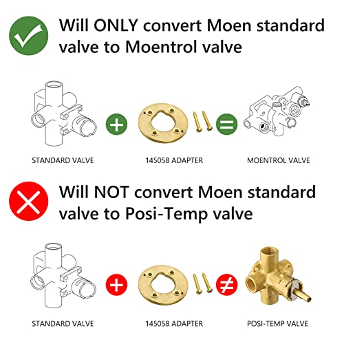 Tearel Shower Adapter kit Replacement Part for Moen 145058 Converts Standard Valve To Moentrol Valve - Image 2
