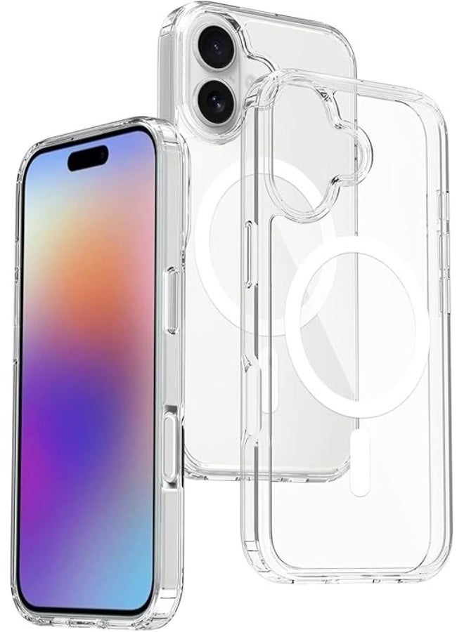 جراب مغناطيسي شفاف متوافق مع هاتف iPhone 17، متوافق مع Magsafe، غير قابل للاصفرار، غطاء متين مقاوم للصدمات، غطاء خلفي شفاف واقٍ لهاتف iPhone 17 مقاس 6.27 بوصة 2025 - Image 1
