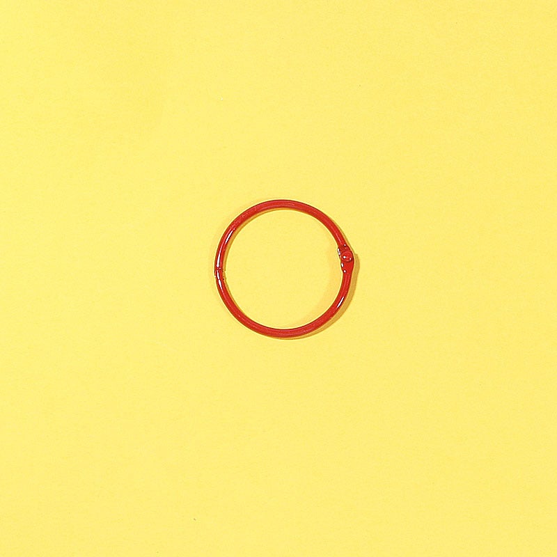DIY 45mm Colorful Iron Painted Book Rings Keychain Clips Red 