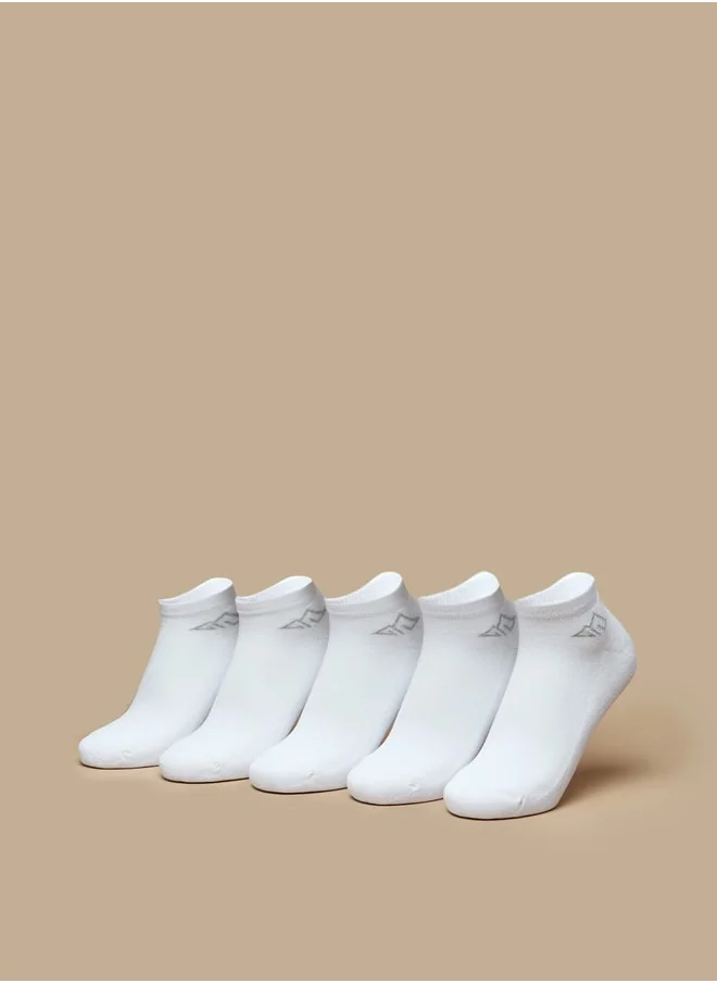 أوكلان Women's Logo Print Ankle Length Sports Socks - Set of 5