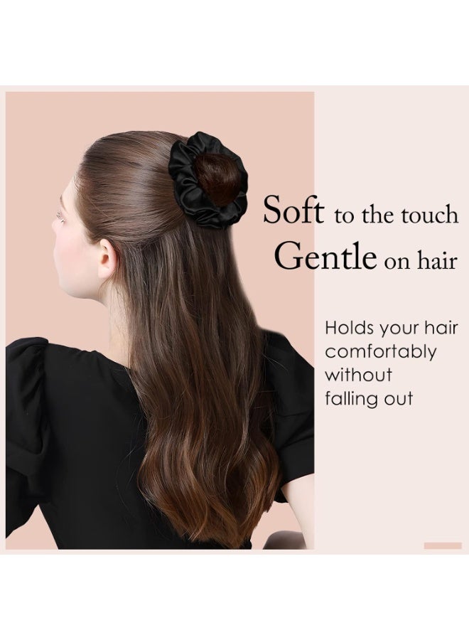 OVE 6 Pcs Satin Silk Scrunchies - Soft Hair Ties, Fashion Hair Bands, Bows, Elastic Holders and Accessories for Women and Girls - Image 2