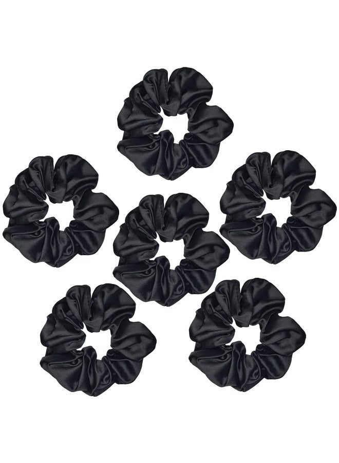 OVE 6 Pcs Satin Silk Scrunchies - Soft Hair Ties, Fashion Hair Bands, Bows, Elastic Holders and Accessories for Women and Girls - Image 3