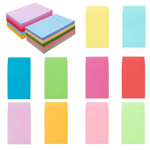 Volokitx 120-Pack 2.25×3.5 Inch Colorful Small Coin Envelopes, 10 Vibrant Colors, Mini Envelopes for Seeds, Small Items Storage, with Secure Full-Flap Seal - Image 1