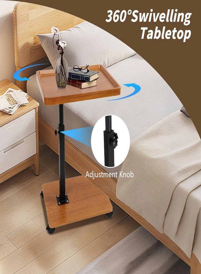 Simcat Adjustable Side Table, C Shaped Small Table with 4 Wheels 364° Swivel Tray, End Table for Living Room Bedroom Sofa Small Spaces - Image 4