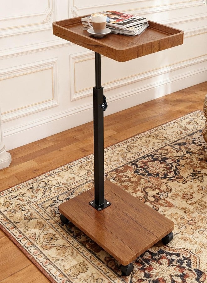 Simcat Adjustable Side Table, C Shaped Small Table with 4 Wheels 364° Swivel Tray, End Table for Living Room Bedroom Sofa Small Spaces - Image 1