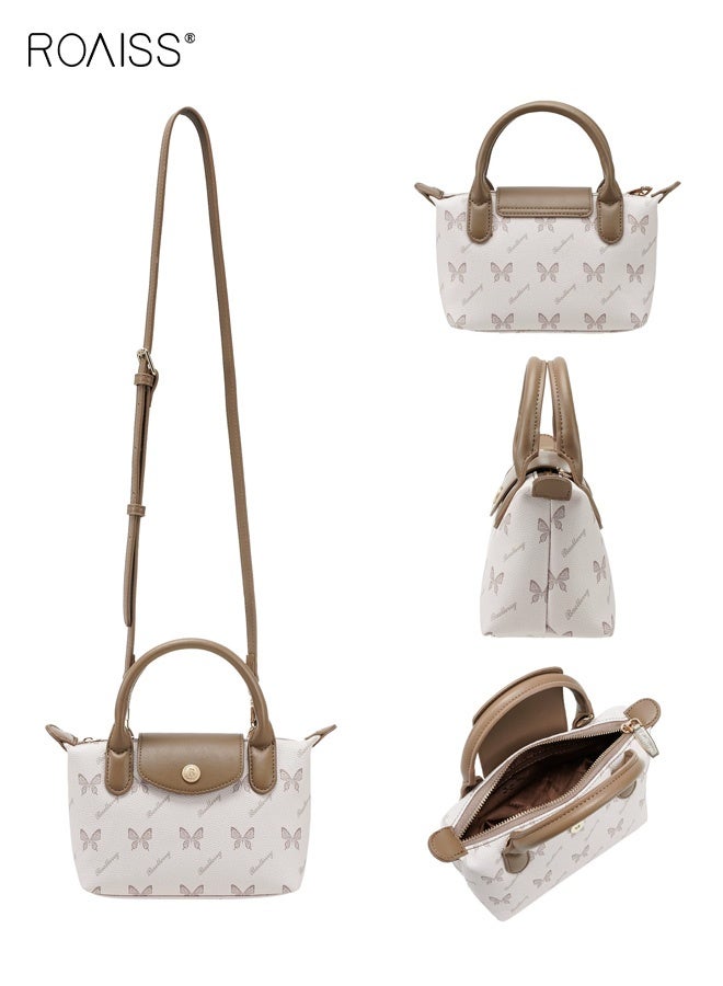 roaiss Women Stylish Handbag with Top Handle and Butterfly Pattern, Large Capacity Shoulder Bag with Magnetic Buckle and Zipper, Elegant Chic Crossbody Bag for Ladies, Ideal for Dating, Shopping and Everyday Use - Image 2
