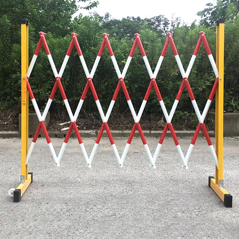 Expandable Metal Barricade, Folding Industrial Mobile Safety Barrier, Driveway Fence Retractable Traffic Security Gate for School Crowd Control,Rosso 47x138in - Image 2