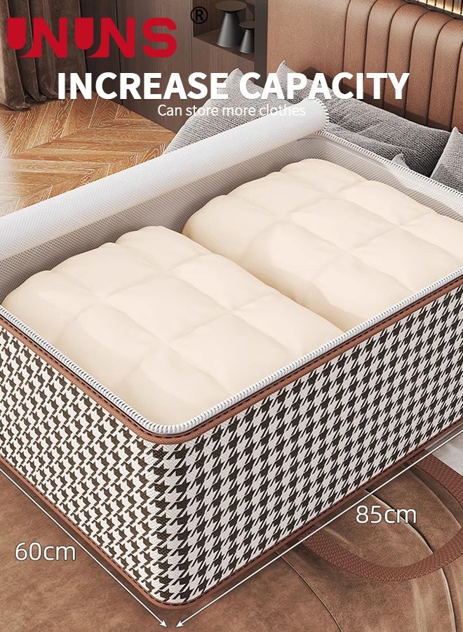 UNUNS Large Capacity Storage Moving Bags,4 Pack Houndstooth Pattern 4 Sizes Foldable Moving Bag,Clothes Storage Bag Organizer for Comforters,Blankets,Bedding,Sorting Box - Image 5