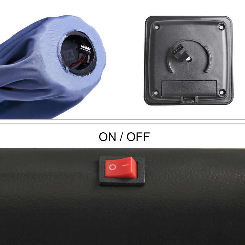 Blissun Square Patio Umbrella with 28 LED Lights, Solar Umbrella Table Market Umbrella with Tilt and Crank Outdoor Umbrella for Garden, Deck, Backyard, Pool and Beach, Navy Blue - Image 4