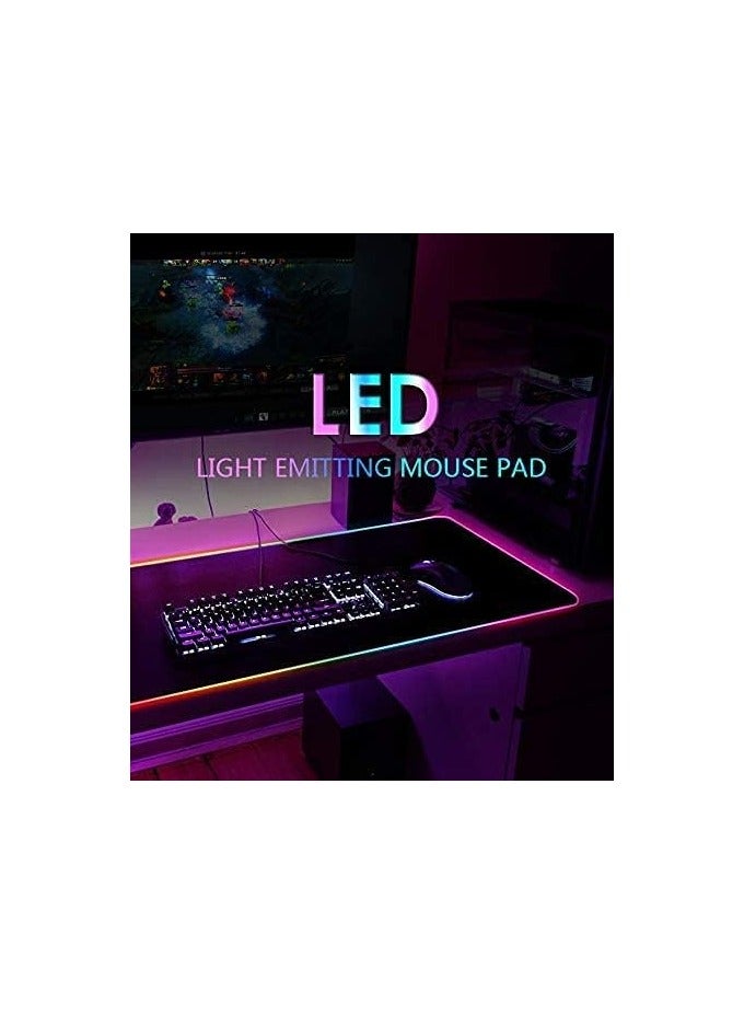 TONOS TONOS RGB Gaming Mouse Pad 31.5 X 12in, Large LED Mousepad with 11 Lighting Modes, Soft Non-Slip Rubber Base Mouse Mat for Computer Desk Keyboard,...  - Image 2
