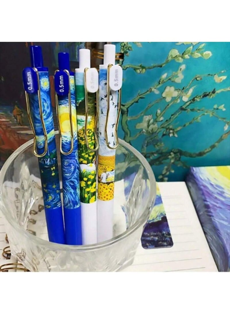 Generic 4-Pack Oil Painting Style Retractable Gel Pens – 0.5mm Ultra Fine Tip, Quick-Drying Black Ink, Smooth Flow for Writing and Drawing – Stylish Press Pens with Metal Clip for School, Office, and Gift Use  - Image 3