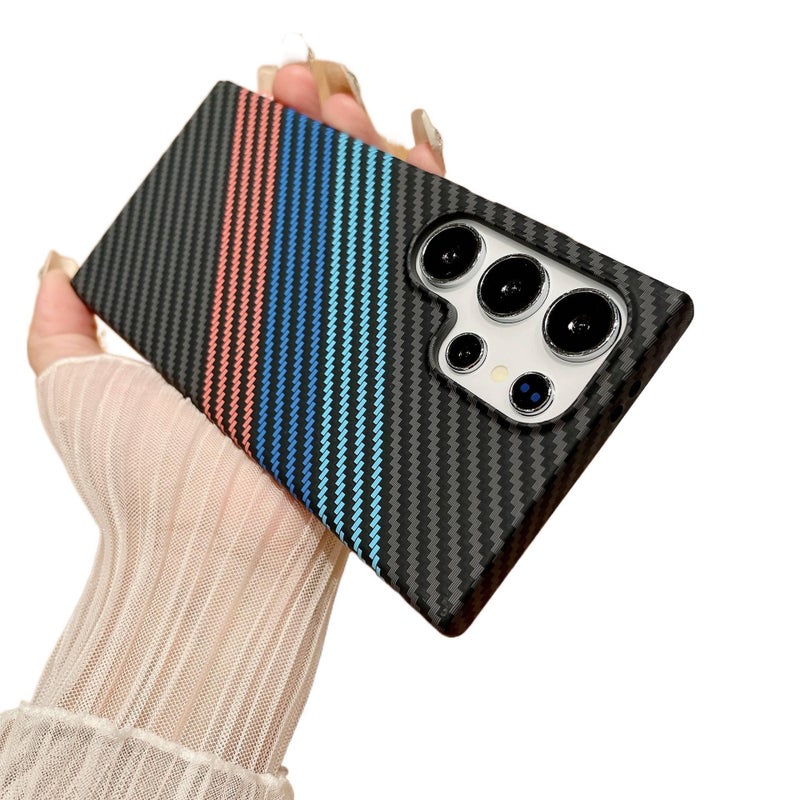 غطاء MagSafe | مقاوم للصدمات | حماية من السقوط | Twill | Carbon Fiber Texture | مقاوم للصدمات لـ Samsung Galaxy S24 Plus - Image 1