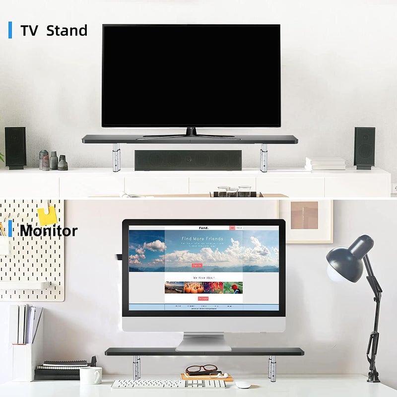 suptek Dual Monitor Stand Riser,Large Monitor Laptop Stand Riser 3 Adjustable Heights Computer Stand for Laptop, Printer, Notebook(MST016L) - Image 5
