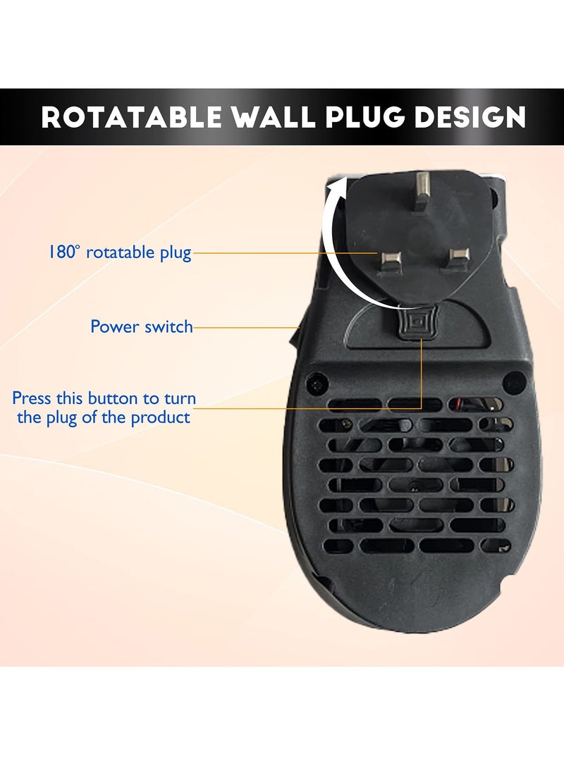 Smart Electric Fan Heater 500W with Adjustable Thermostat Timer and LED Display for Fast Heating Low Noise Safe Use Ideal for Home and Office