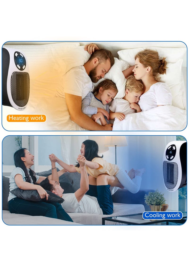 Smart Electric Fan Heater 500W with Adjustable Thermostat Timer and LED Display for Fast Heating Low Noise Safe Use Ideal for Home and Office