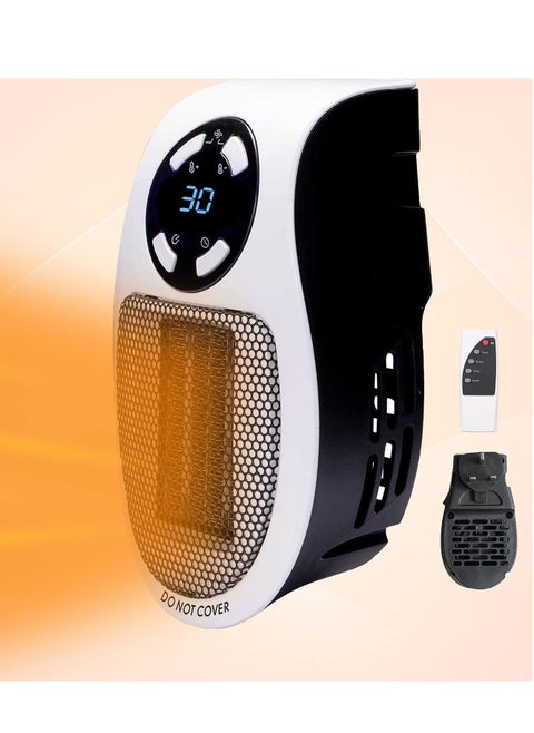 Smart Electric Fan Heater 500W with Adjustable Thermostat Timer and LED Display for Fast Heating Low Noise Safe Use Ideal for Home and Office