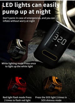 Generic Cordless Air Compressor - Portable USB 150PSI Tire Inflator Air Pump with Digital Screen and LED Lights for Cars, Motorcycles, E-bikes, and Balls  - Image 3