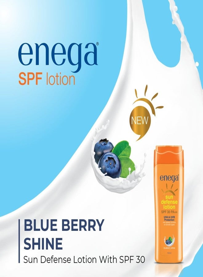 Enega Sun Defense Lotion SPF 30 PA++ | UVA & UVB Protection Sunscreen | Non-Greasy Formula for All Skin Types | Blueberry Shine (100 ML) - Image 5