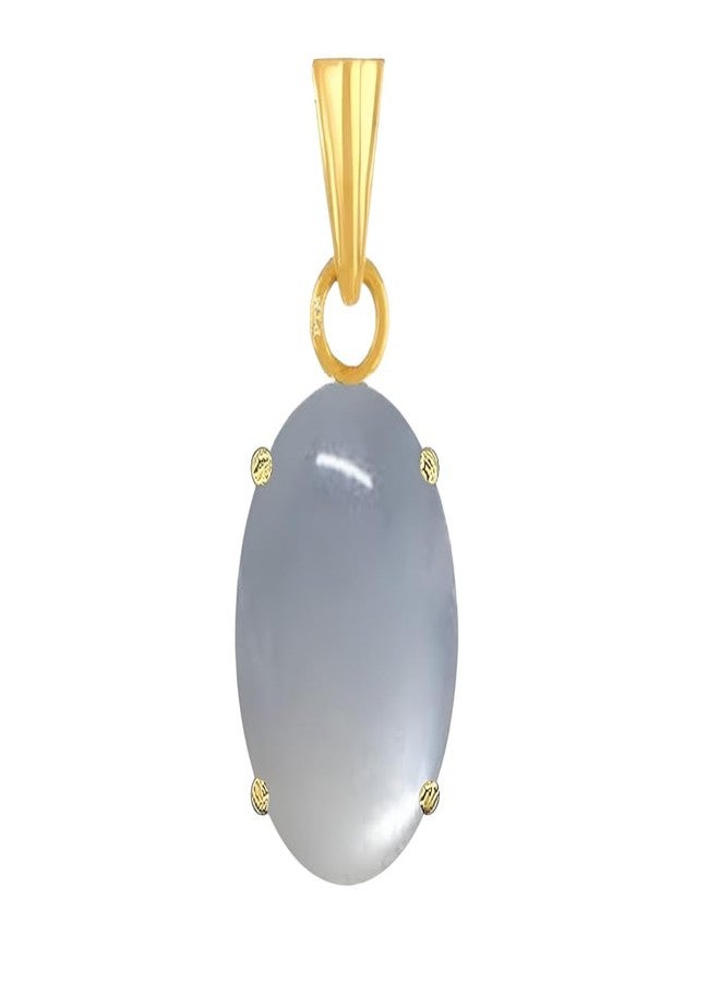Ptm Natural Moonstone/Chandrakant 6.25 Ratti or 5.5 Carat Astrological Certified Gemstone Panchdhatu/5 Metals 22k Gold Plated Pendant for Men & Women -fba2625 - Image 1