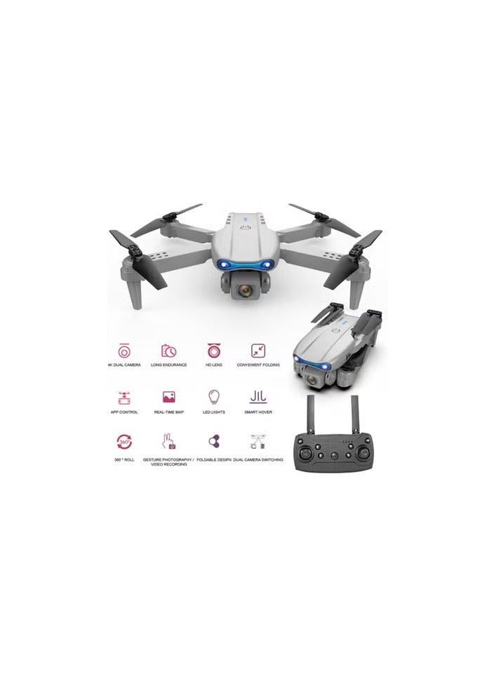 E99 K3 Pro FPV Drone with 4K Dual Camera, RC Quadcopter with 3D Flips, Gesture Photo, Trajectory Flight, Obstacle Avoidance, Headless Mode and 1 Battery Grey or Black - Image 4