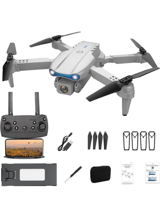 E99 K3 Pro FPV Drone with 4K Dual Camera, RC Quadcopter with 3D Flips, Gesture Photo, Trajectory Flight, Obstacle Avoidance, Headless Mode and 1 Battery Grey or Black - Image 1