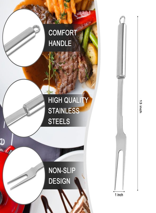 DASHTHER Stainless Steel Meat Forks - 13 Inch, 2 Pieces Large Two-Prong Forks for Cooking, Kitchen, Carving, Serving, BBQ - Image 2