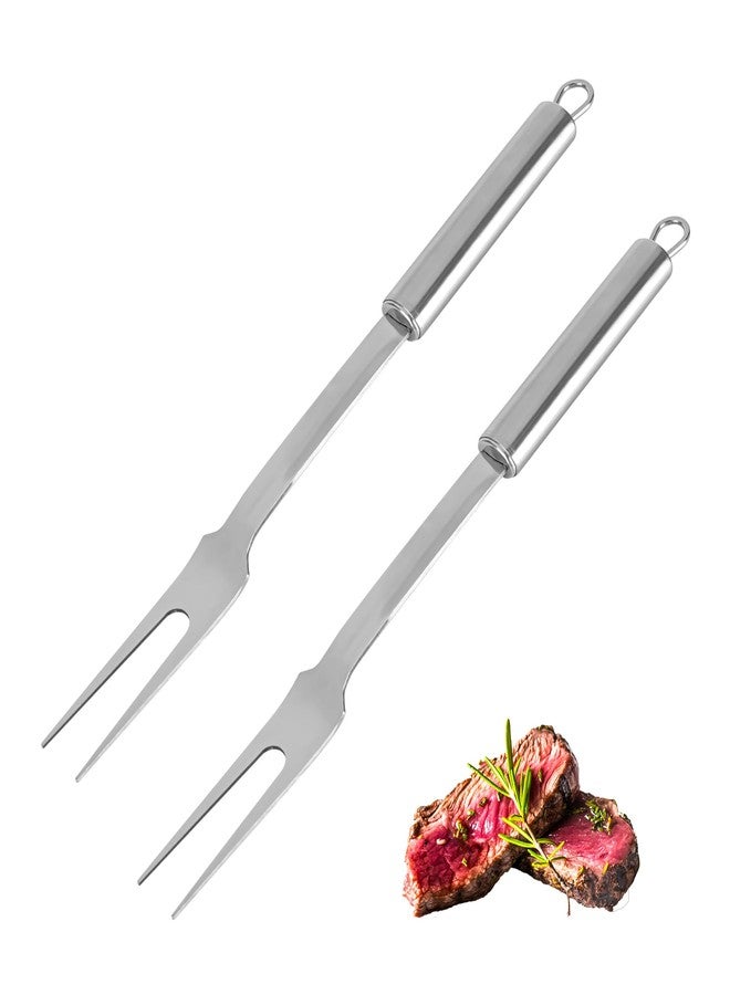 DASHTHER Stainless Steel Meat Forks - 13 Inch, 2 Pieces Large Two-Prong Forks for Cooking, Kitchen, Carving, Serving, BBQ - Image 1
